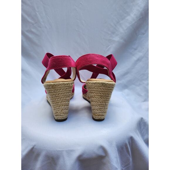 Me Too Hot Pink Brinley Espadrilles/Comfort Wedge Women's 10 - Picture 11 of 12